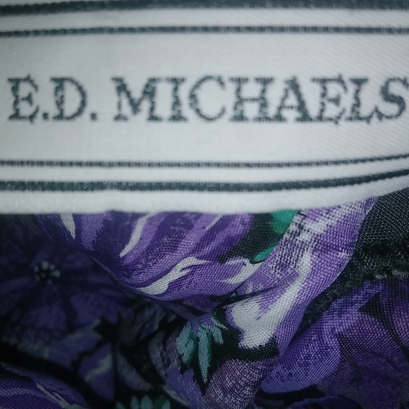 E.D. Michaels 6 S Vintage Sweet 80s Purple Floral Fit Flare Dress - Picture 8 of 8